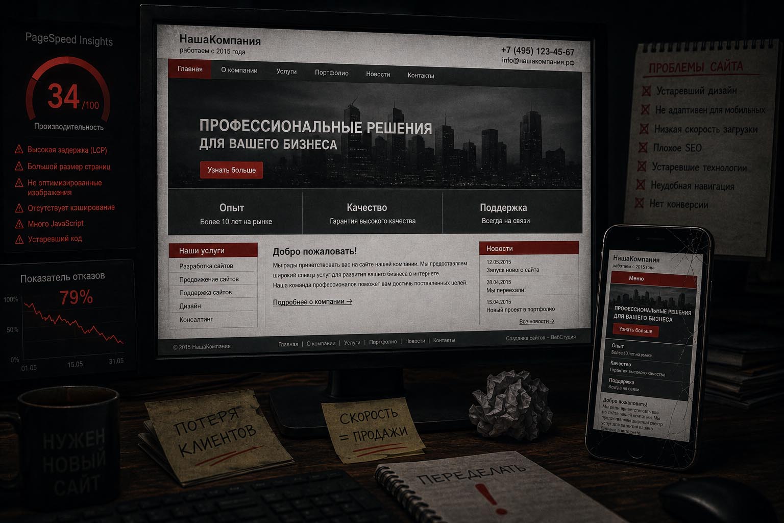 Проблемы старого сайта